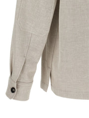 ZEGNA Gray Linen Blouse