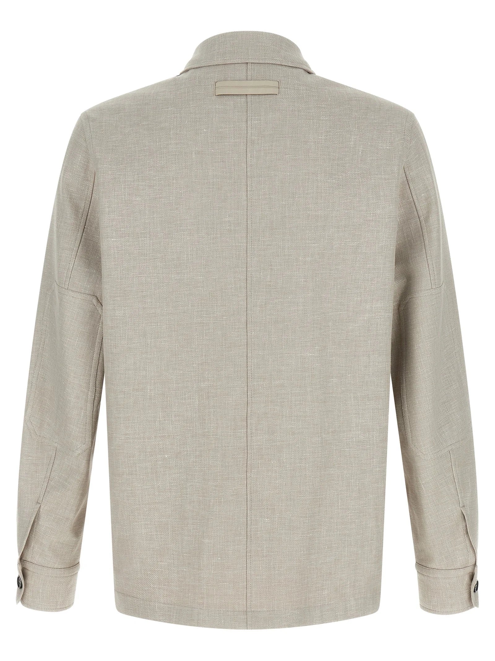 ZEGNA Gray Linen Blouse