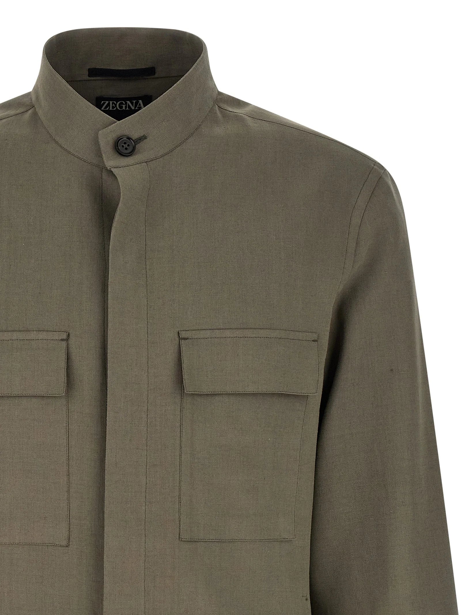 ZEGNA Gray Linen Blouse - S