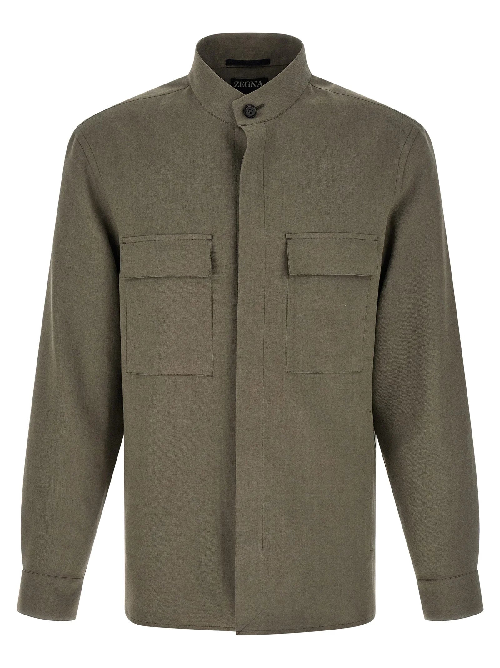 ZEGNA Gray Linen Blouse - S
