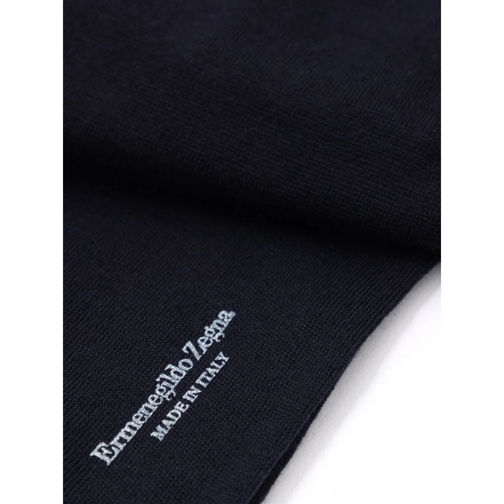 ZEGNA Navy Blue Wool Sock - Crew Socks
