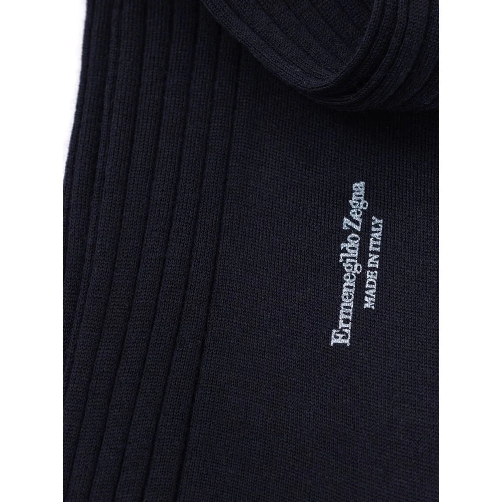 ZEGNA Navy Blue Wool Sock - Crew Socks