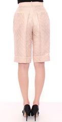 Zeyneptosun Beige Brocade Above Knee Shorts - Shorts
