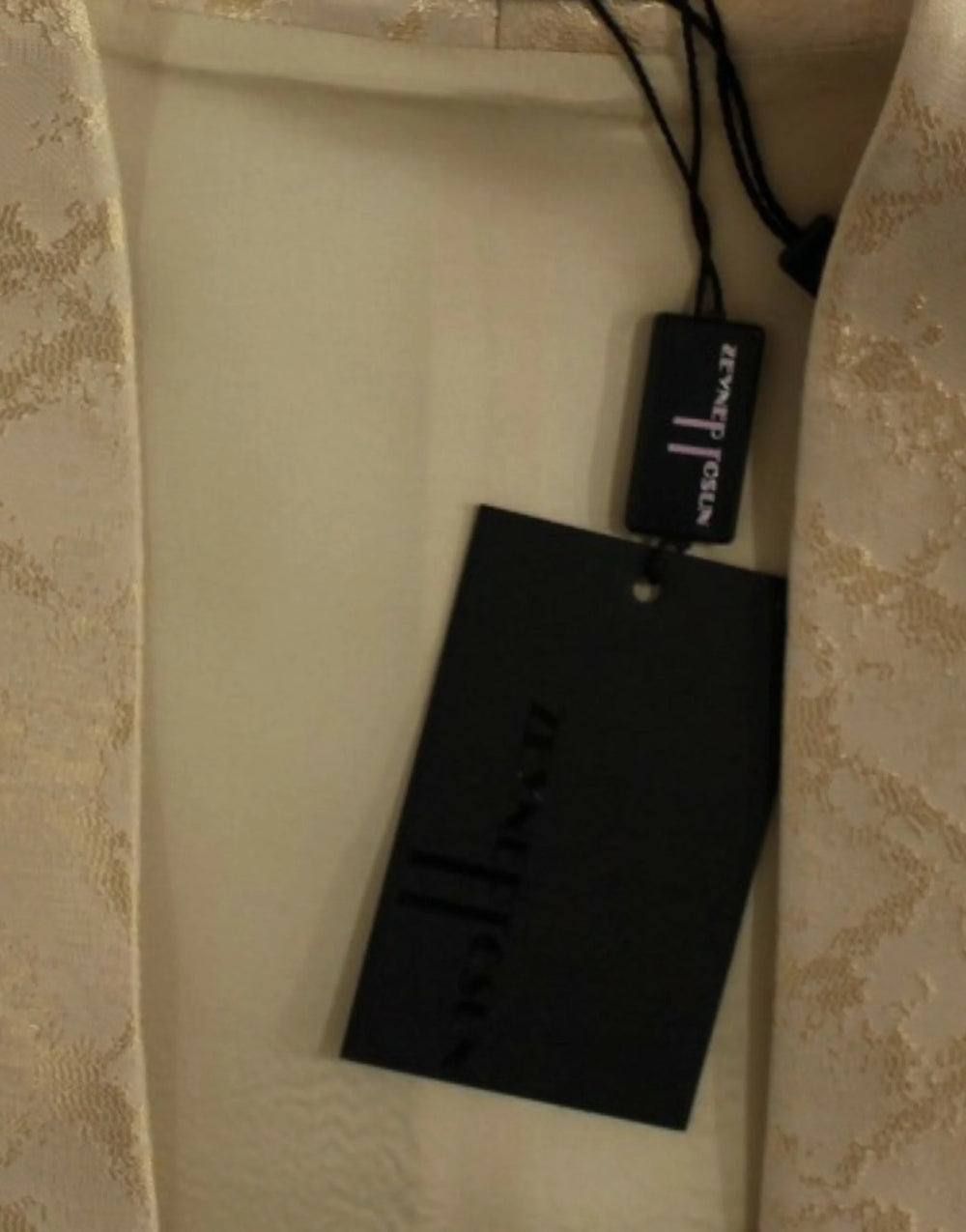 Zeyneptosun Beige brocade sleeveless jacket vest - IT40|S - Vests