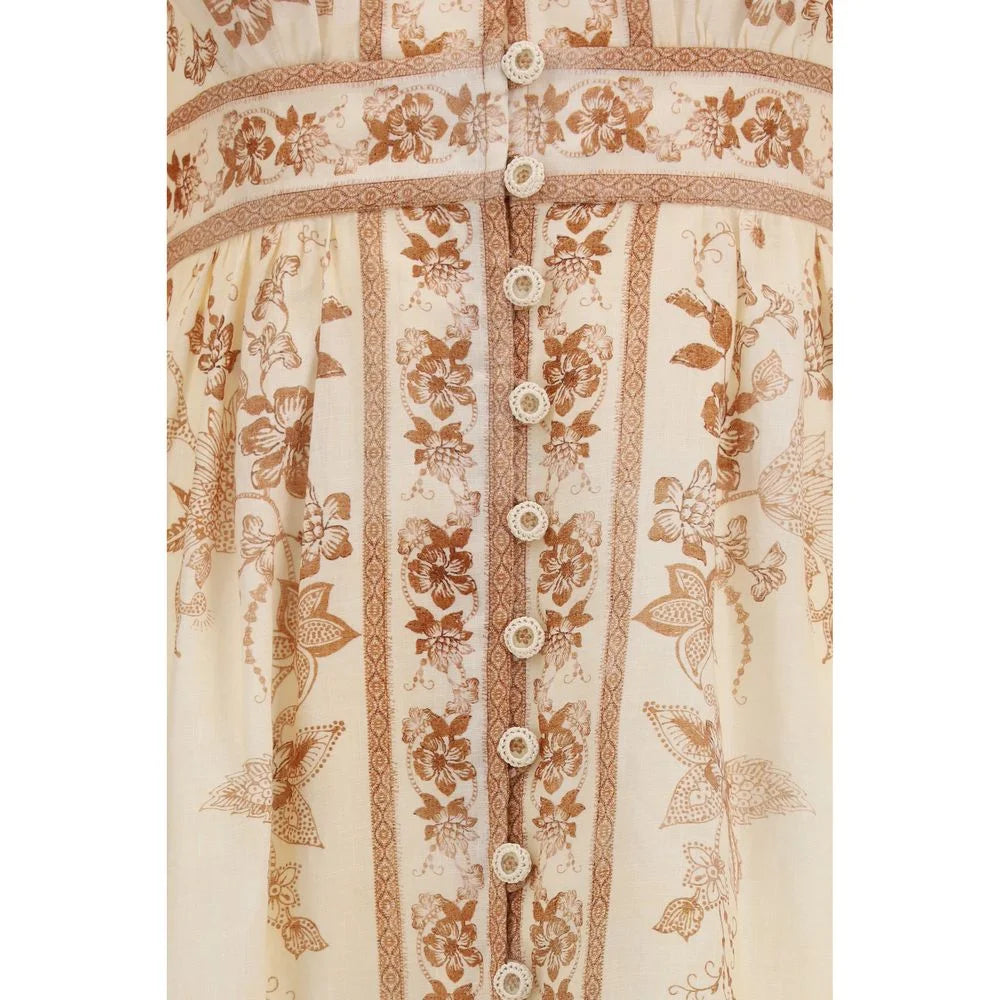 Zimmermann Beige Linen Casual Dress