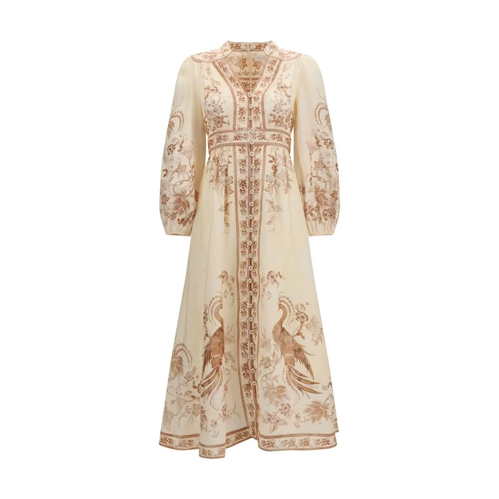 Zimmermann Beige Linen Casual Dress