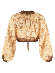 Zimmermann Beige Ramie Pattern Shirt