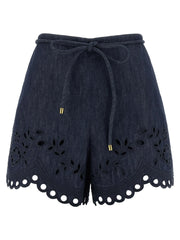 Zimmermann Blue Cotton Bermuda Shorts