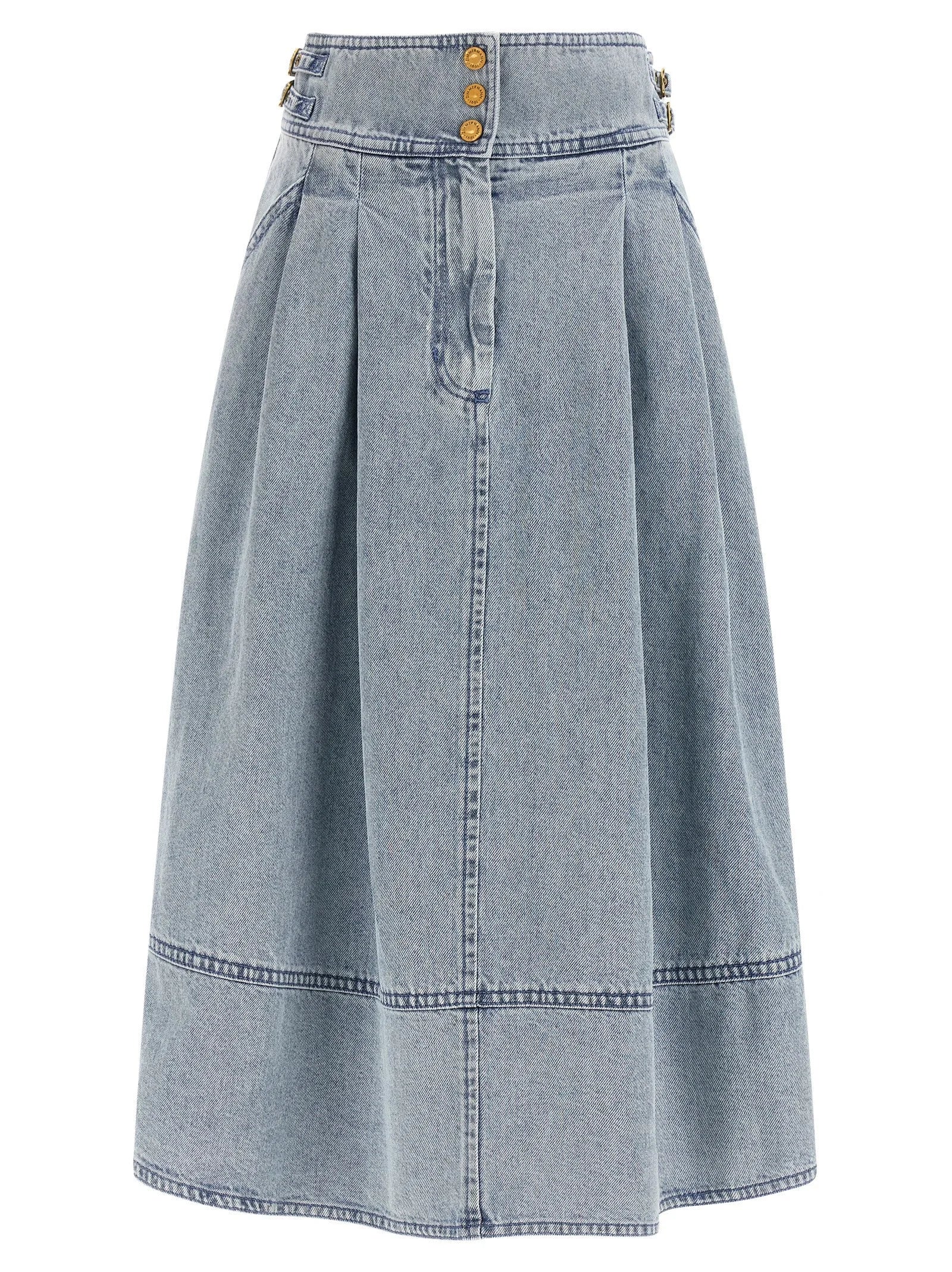 Zimmermann Blue Cotton Midi Skirt - 2