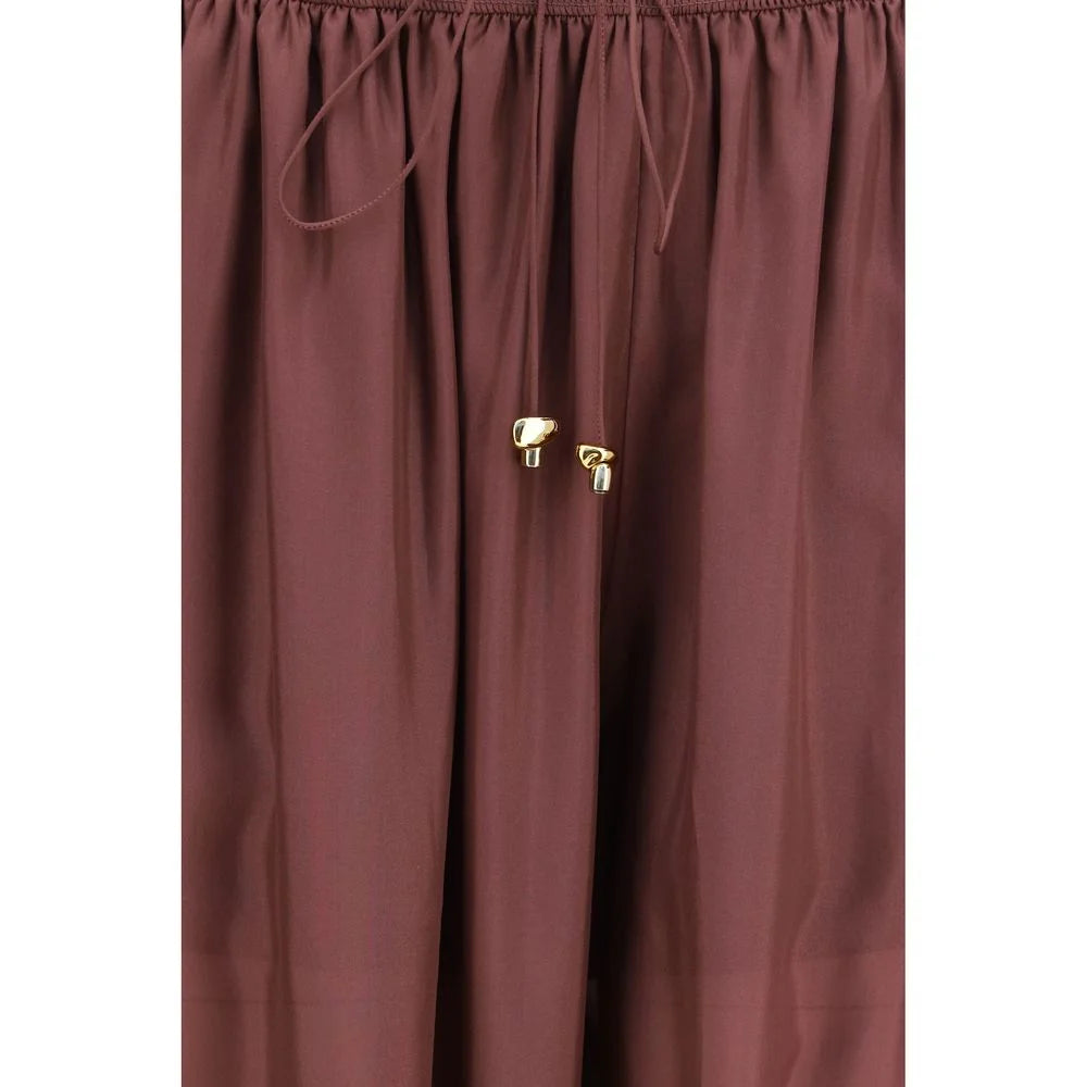Zimmermann Bordeaux Silk Casual Pants