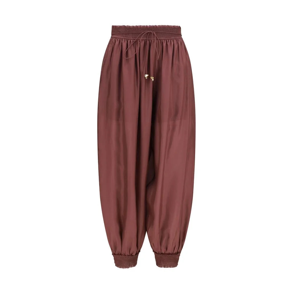 Zimmermann Bordeaux Silk Casual Pants
