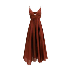 Zimmermann Bordeaux Silk Long Dress