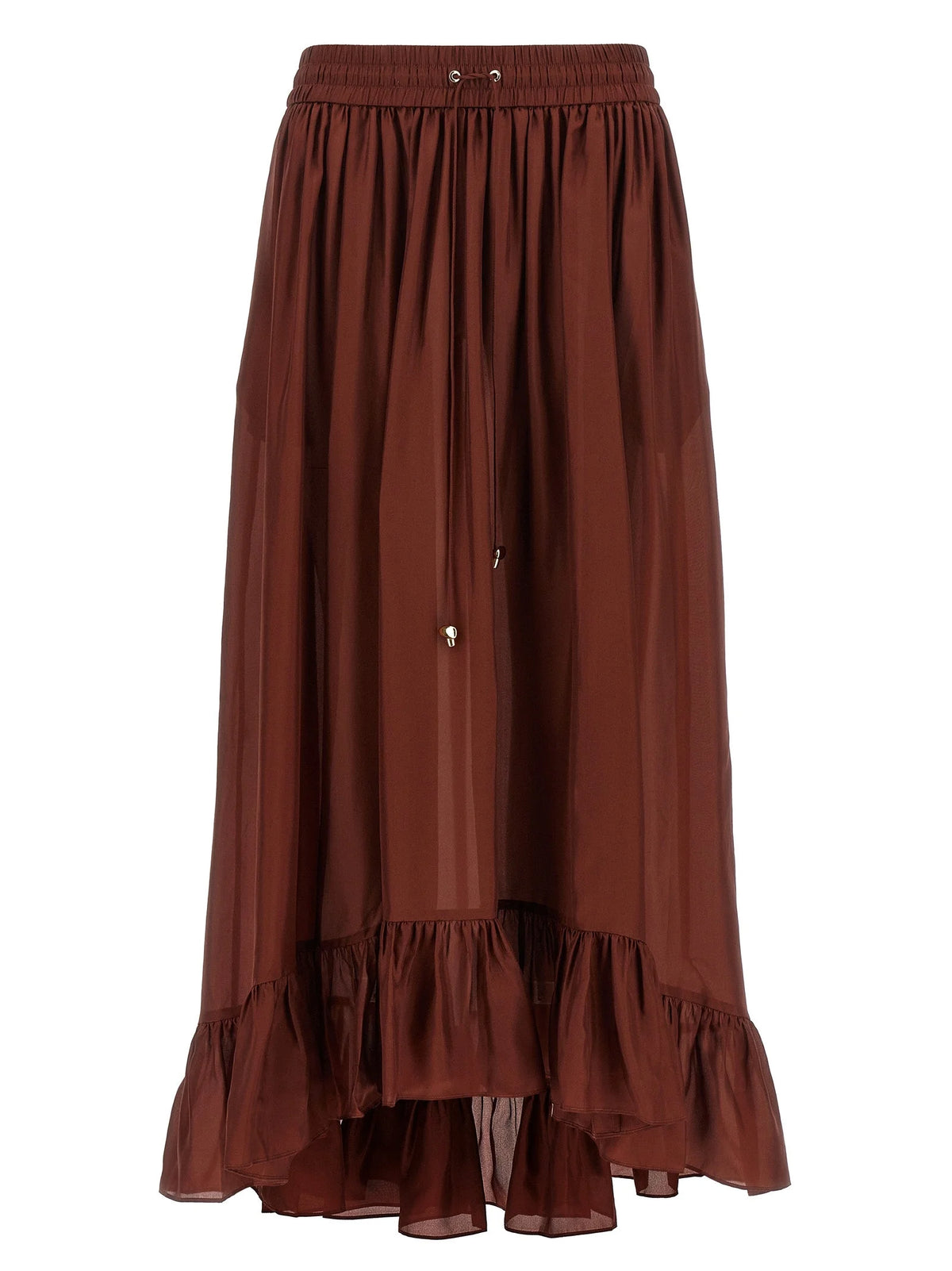 Zimmermann Bordeaux Silk Mini Skirt - 4