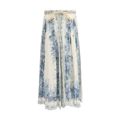 Zimmermann Multicolor Cotton Long Skirt - 1