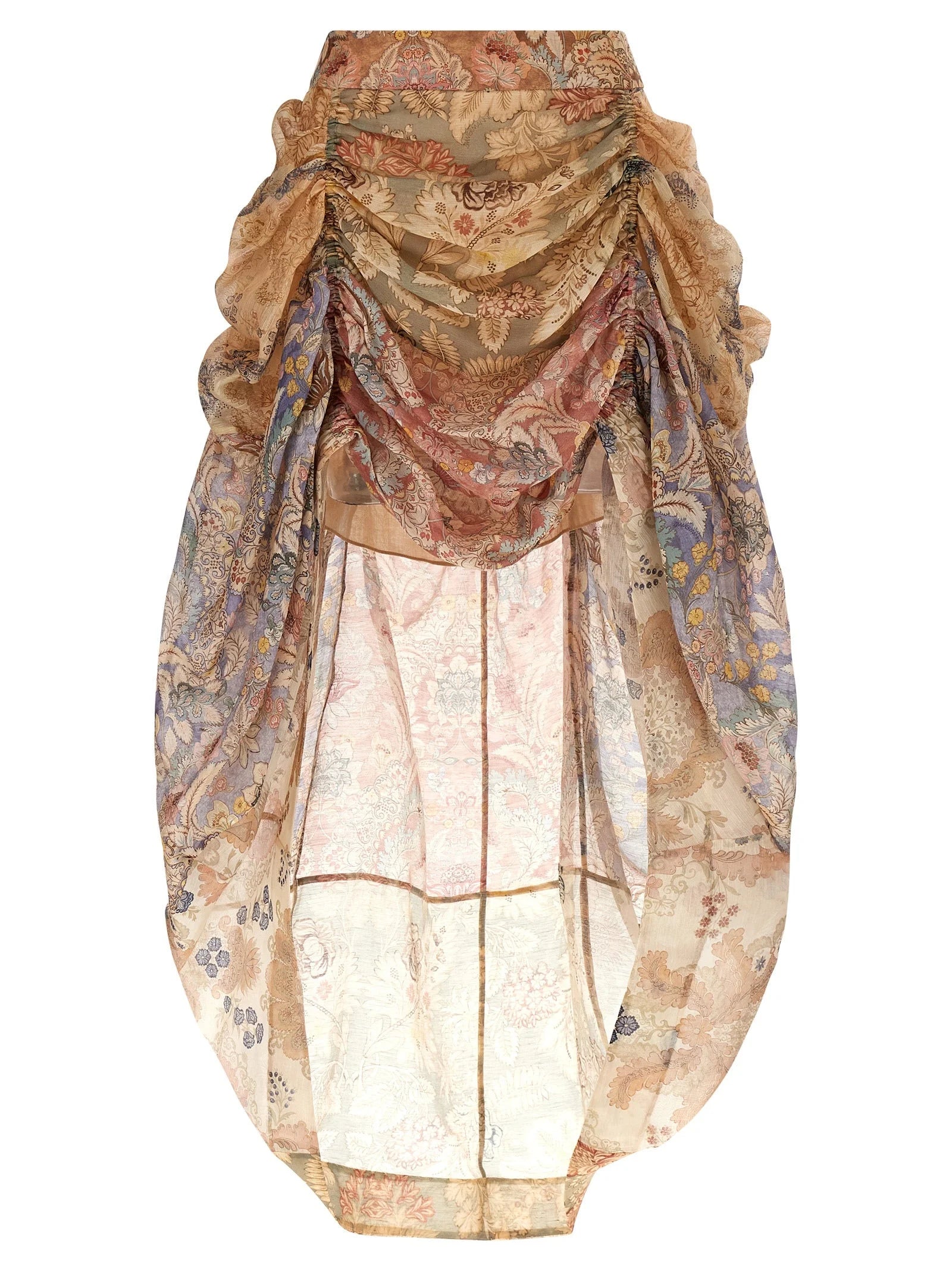 Zimmermann Multicolor Linen Midi Skirt - 1