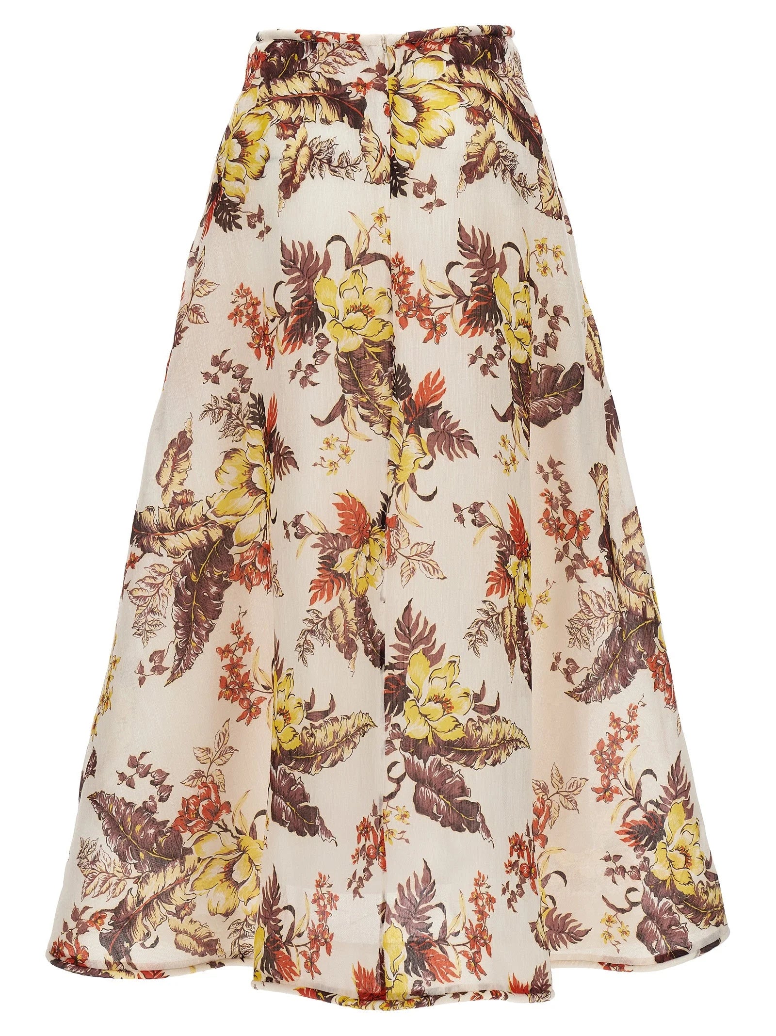Zimmermann Multicolor Linen Midi Skirt - 3