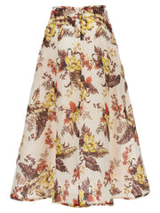 Zimmermann Multicolor Linen Midi Skirt - 3