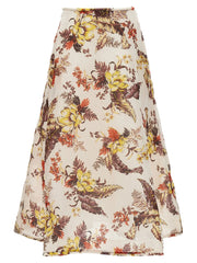 Zimmermann Multicolor Linen Midi Skirt - 3