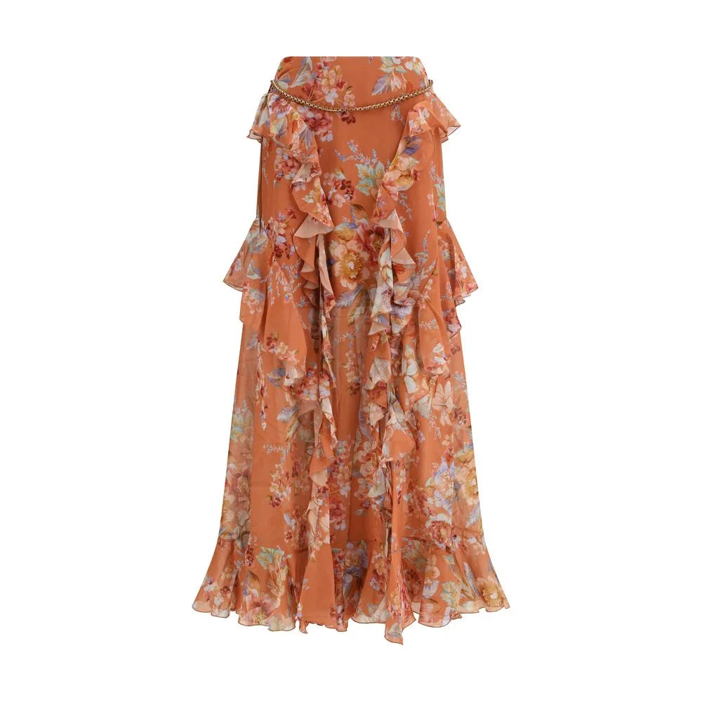 Zimmermann Orange Cotton Long Skirt - 0/XS