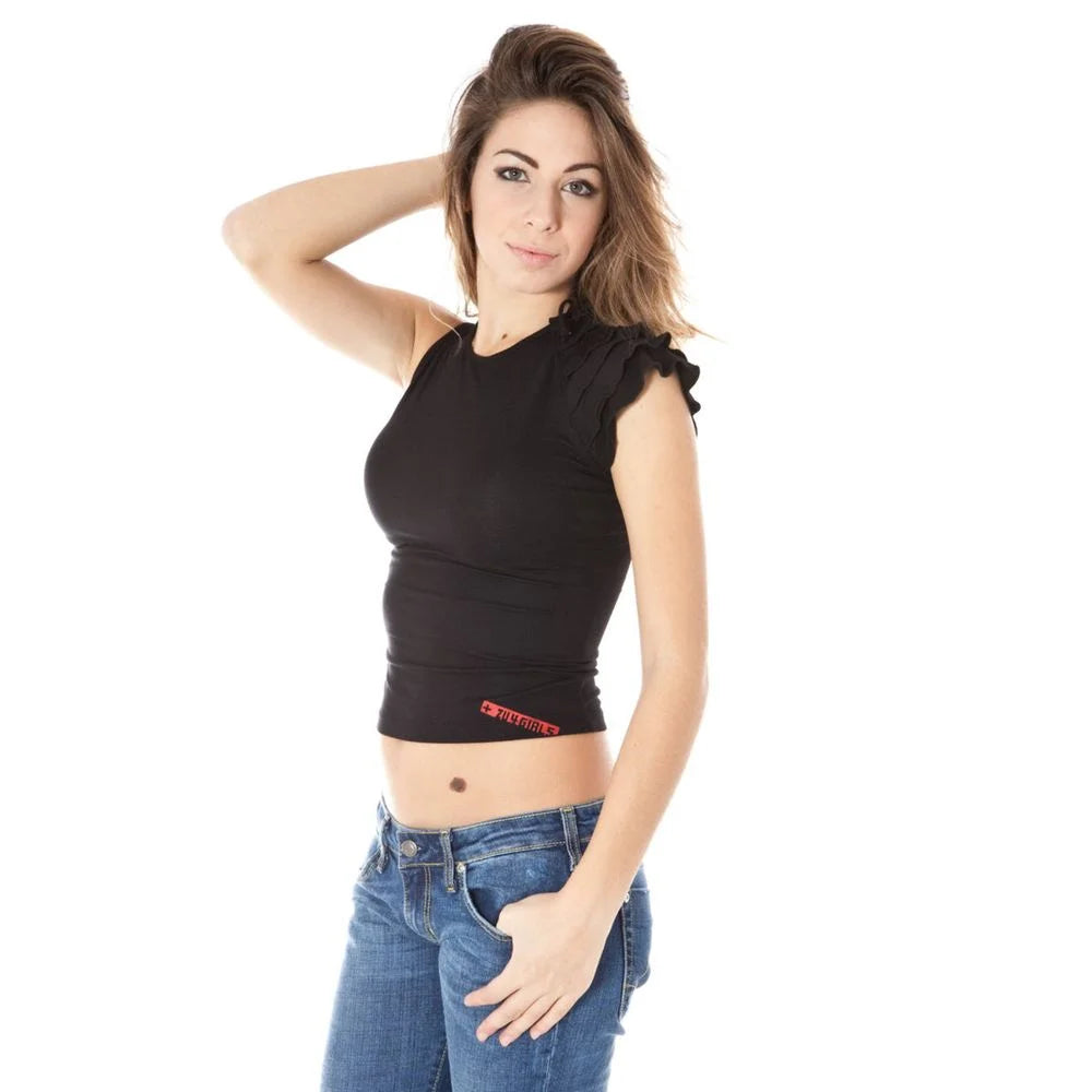 Zuelements Black Lycra Women Top - T-Shirts