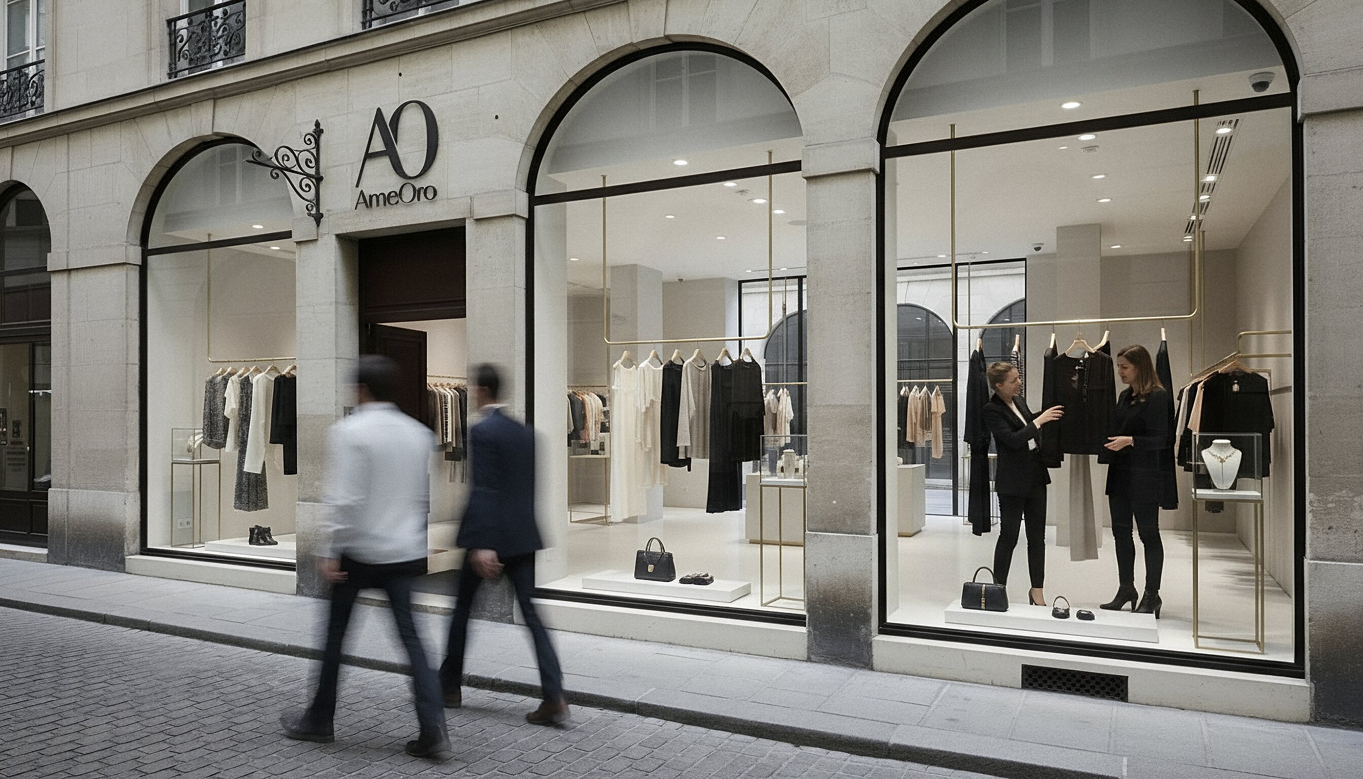 Boutique AmeOro con servizio clienti all'interno del negozio